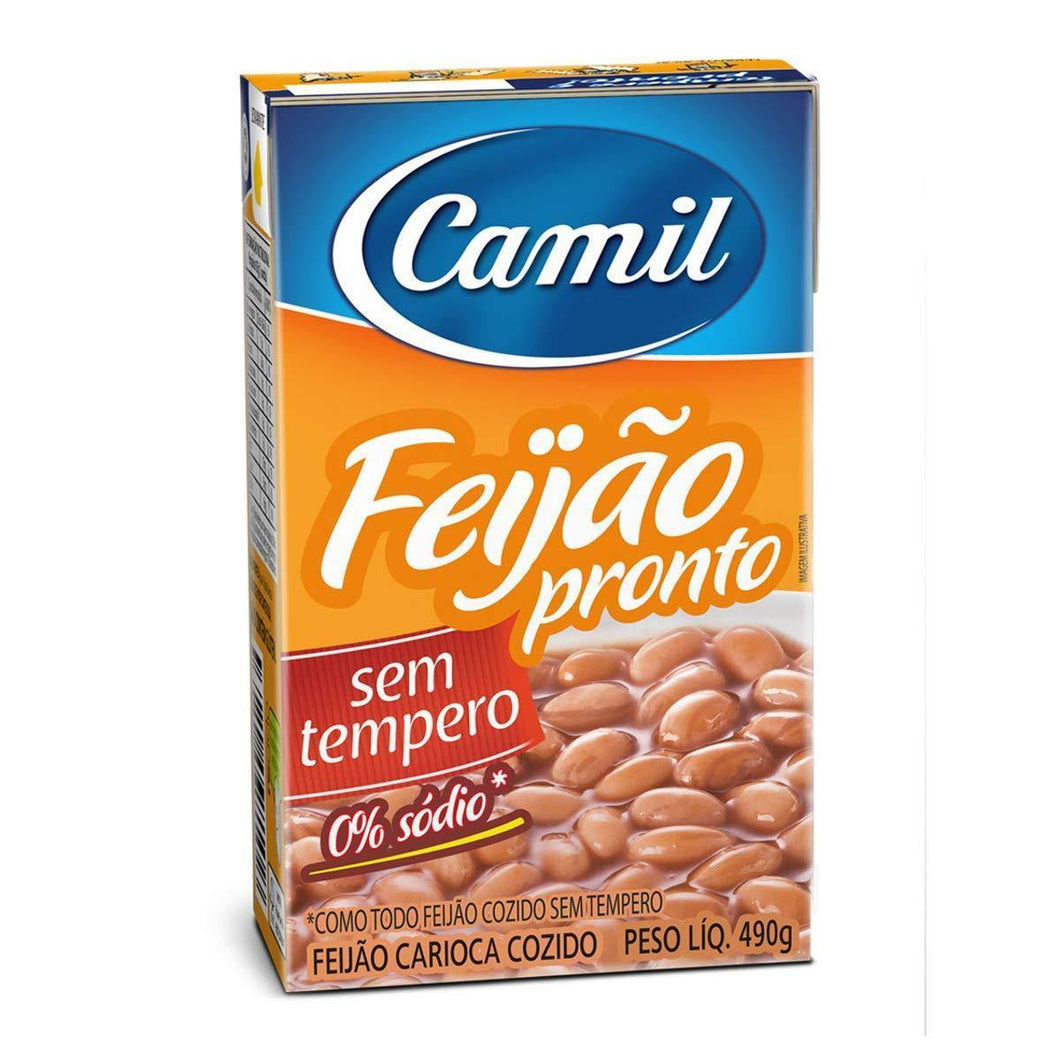 Feijao cozido carioca s/tempero 490 g - CAMIL